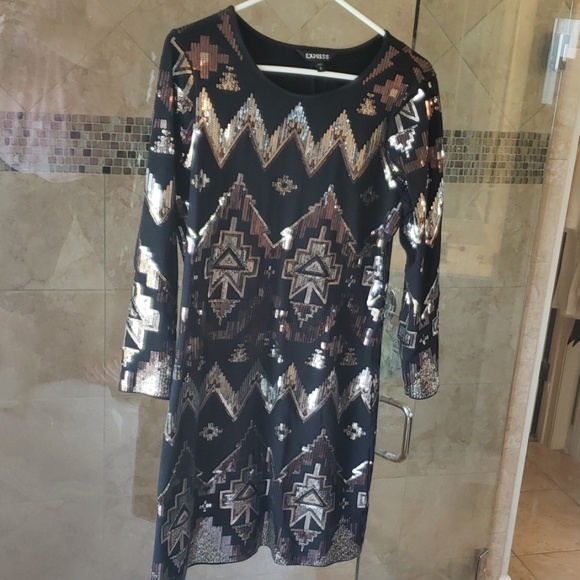 Express Dresses & Skirts - EUC Expresss Aztec Sequined Dress